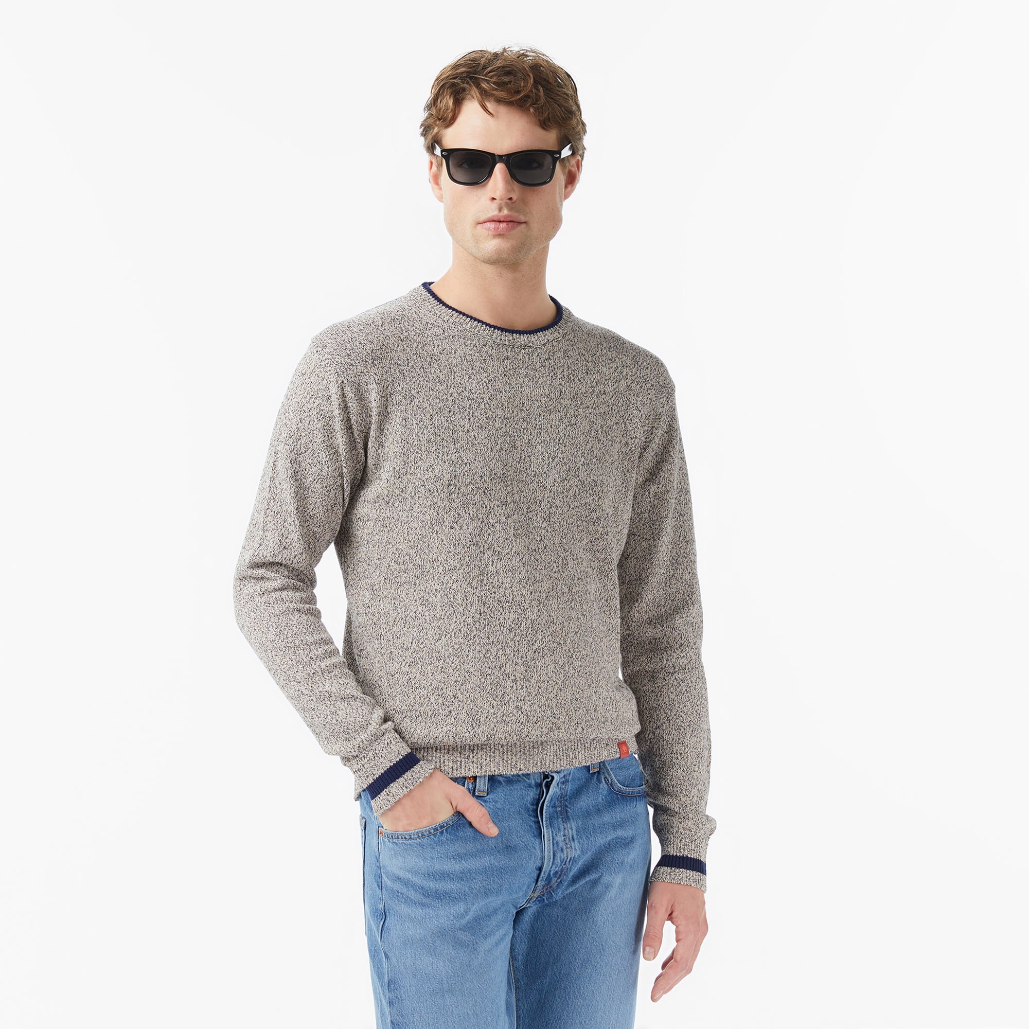  Scotch&Soda Melange Regular Fit Crew Neck Erkek Kahverengi Triko