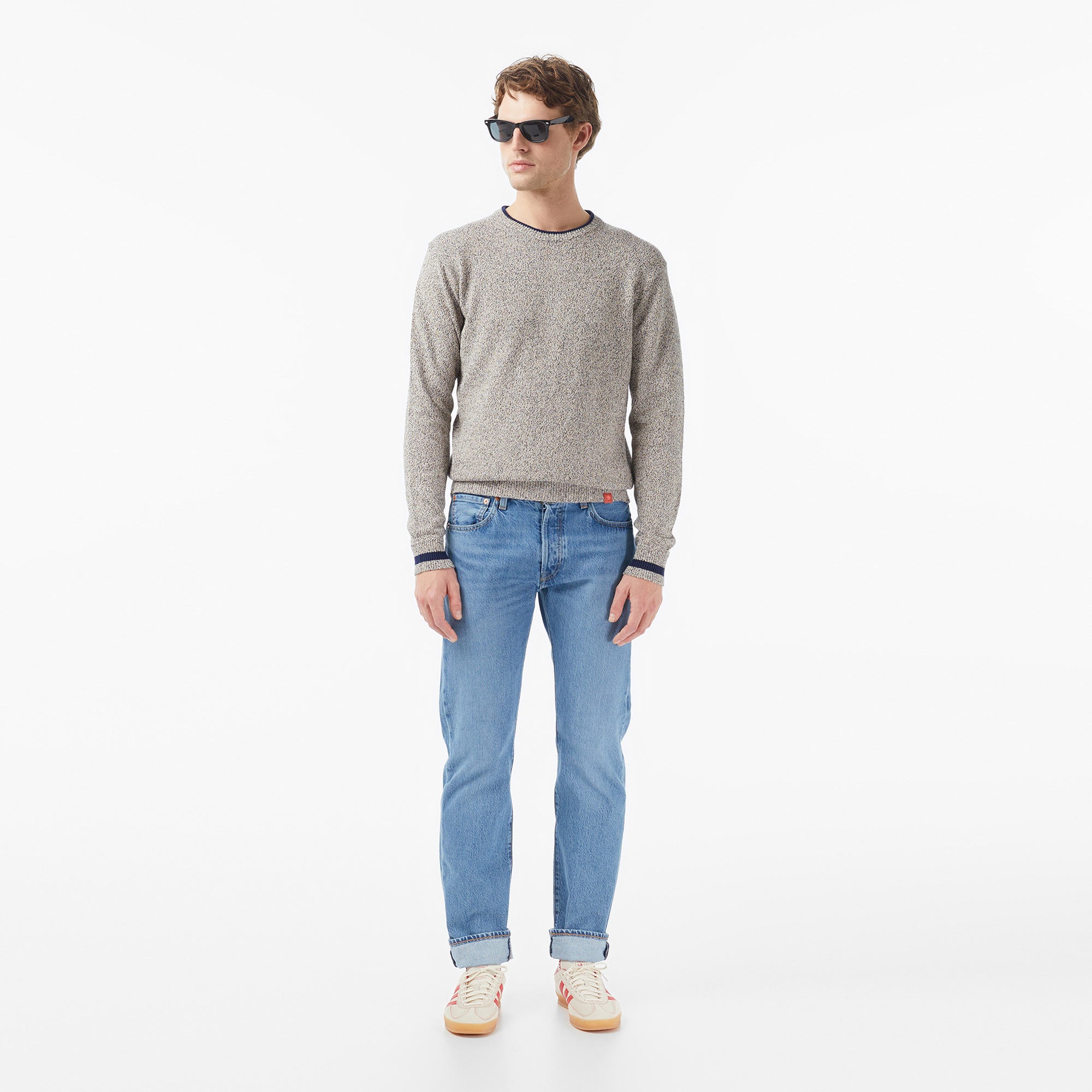 Scotch&Soda Melange Regular Fit Crew Neck Erkek Kahverengi Triko
