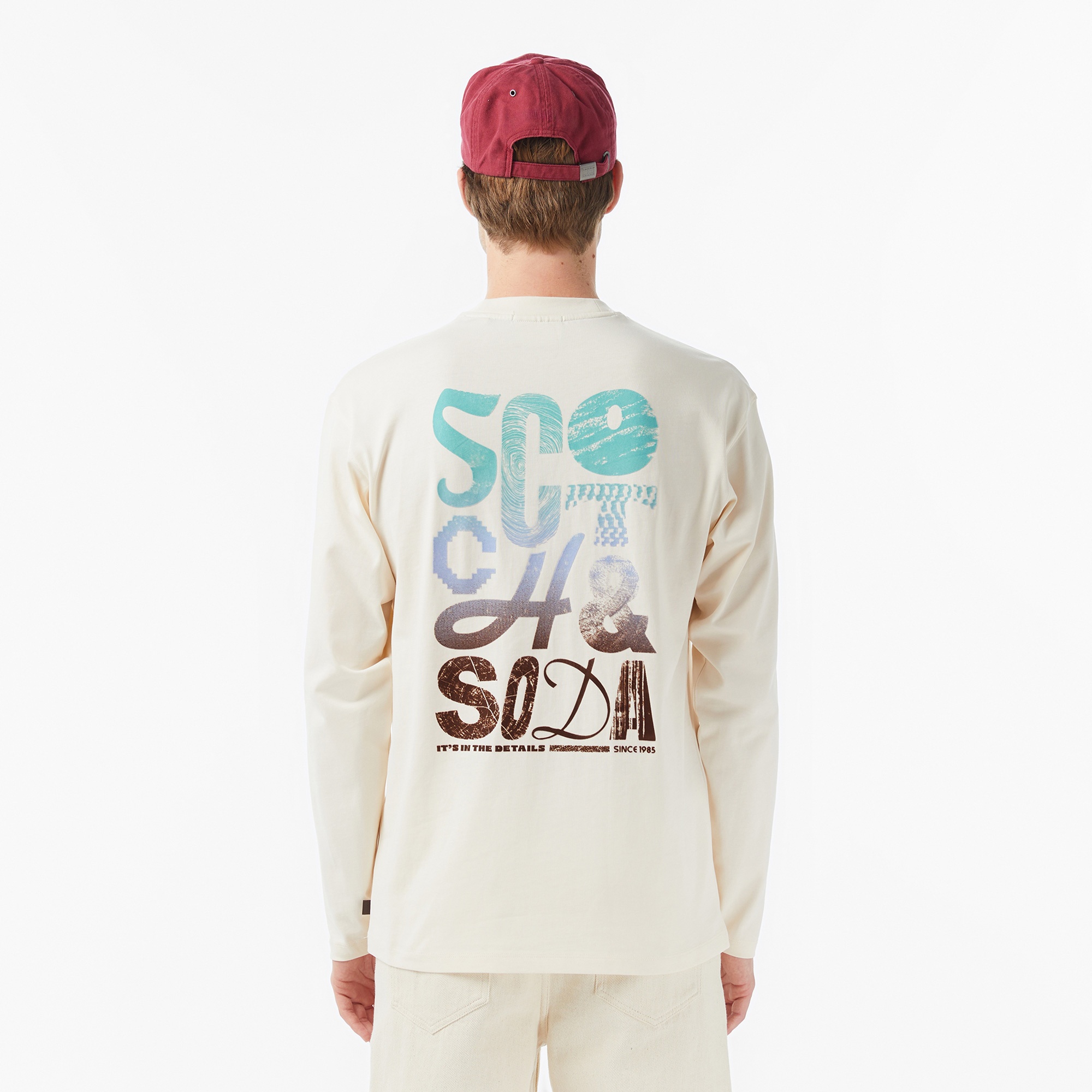 Scotch&Soda Relaxed Fit Artwork Erkek Bej T-Shirt