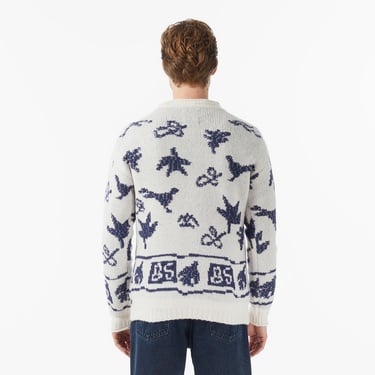  Scotch&Soda Jacquard Extra Dropped Erkek Beyaz Triko