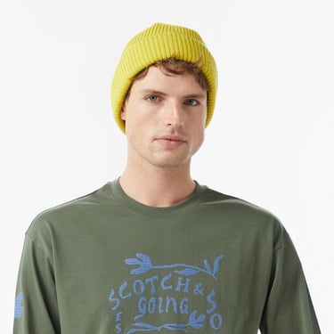  Scotch&Soda Relaxed Fit Artwork Erkek Yeşil T-Shirt