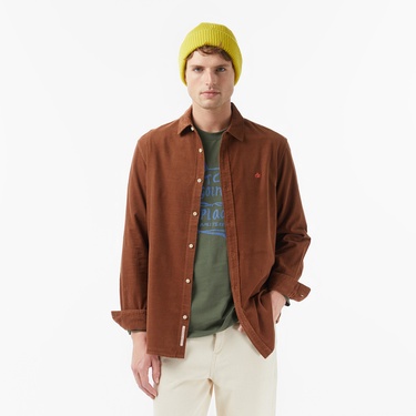 Scotch&Soda Regular-Fit Corduroy Erkek Kahverengi Gömlek