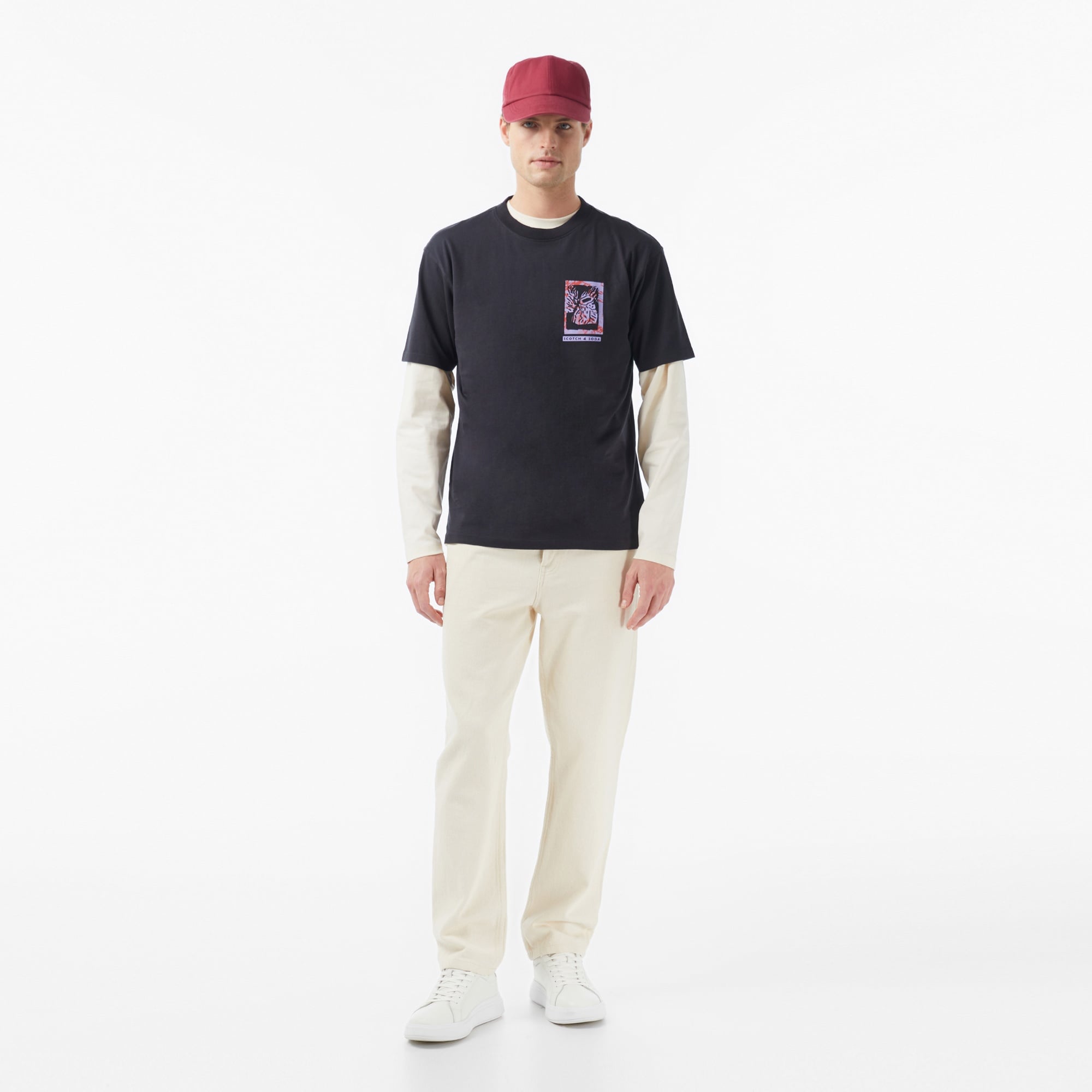 Scotch&Soda Relaxed Fit Front Back Erkek Gri Gömlek