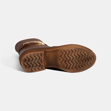  Kadın Taba Metal Aksesuarlı Deri Bot