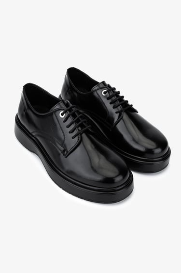  Valmenti Erkek Hakiki Deri Siyah Açma Casual Ayakkabı