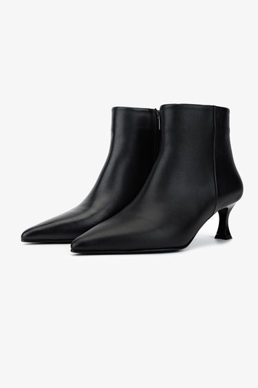  Valmenti Kadın Hakiki Deri Siyah Deri Topuklu Bot