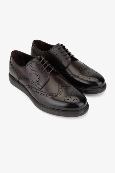  Valmenti Erkek Hakiki Deri Kahverengi Casual Ayakkabı