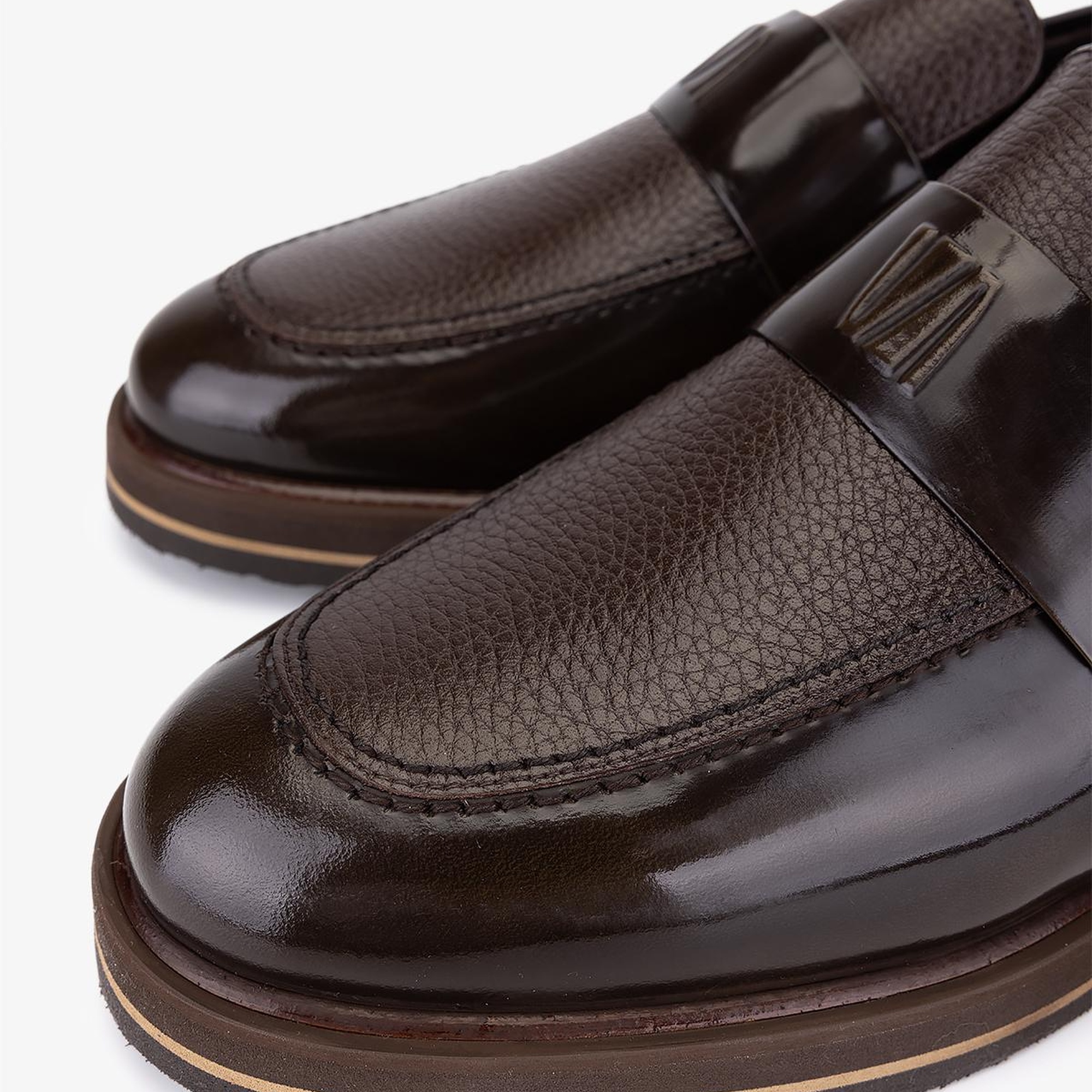 Valmenti Erkek Hakiki Deri Kahverengi Loafer Ayakkabı