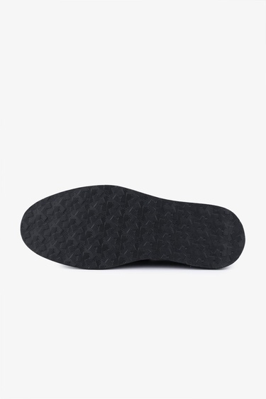  Valmenti Erkek Hakiki Deri Siyah Floter Loafer Ayakkabı