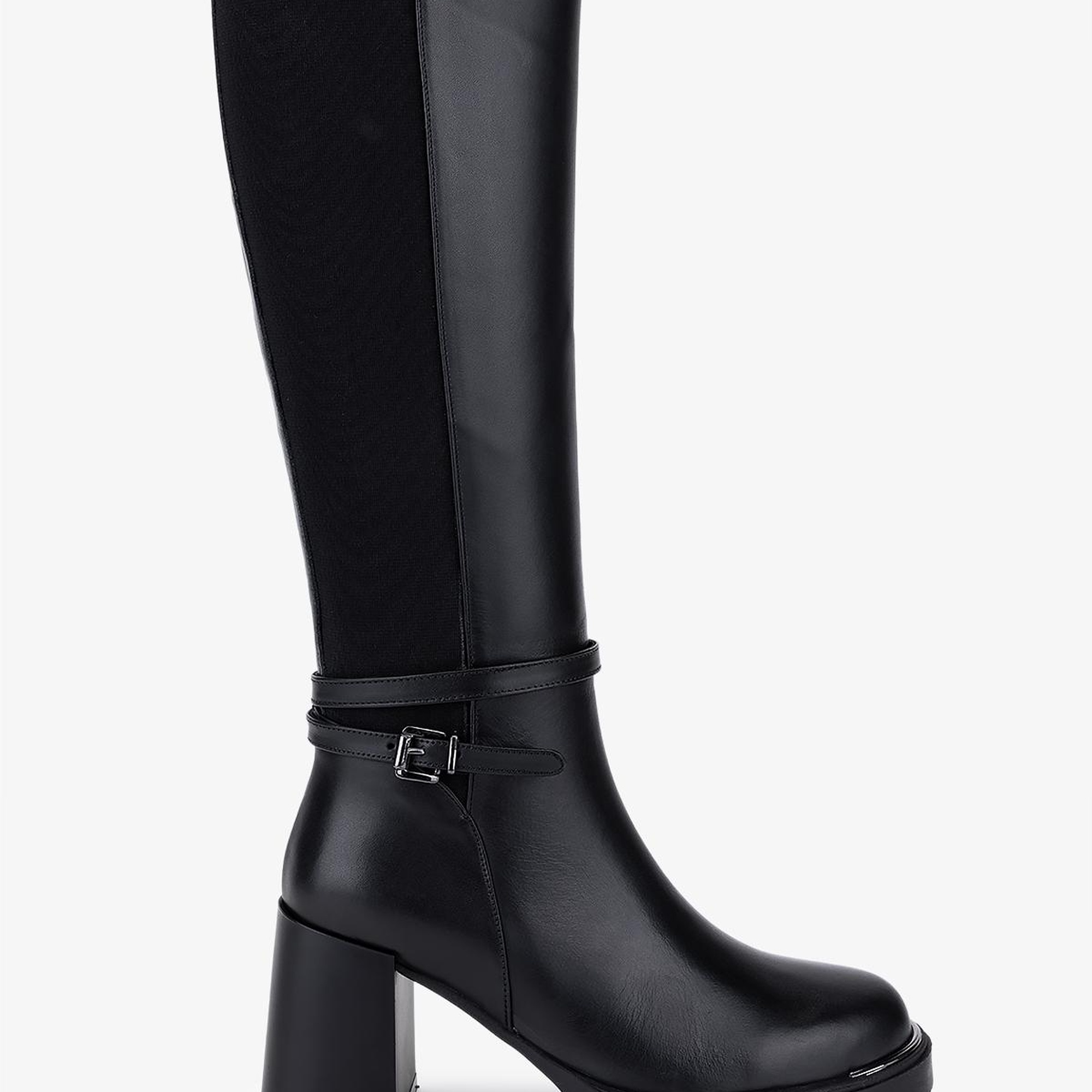Valmenti Kadın Hakiki Deri Siyah Topuklu Çizme