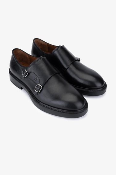  Valmenti Erkek Hakiki Deri Siyah Casual Ayakkabı