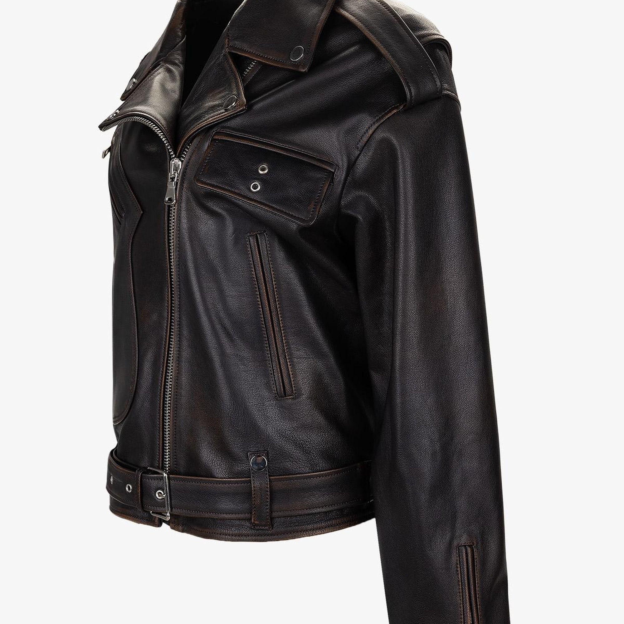 Valmenti Kadın Hakiki Deri Viski Eskitme Deri Mont