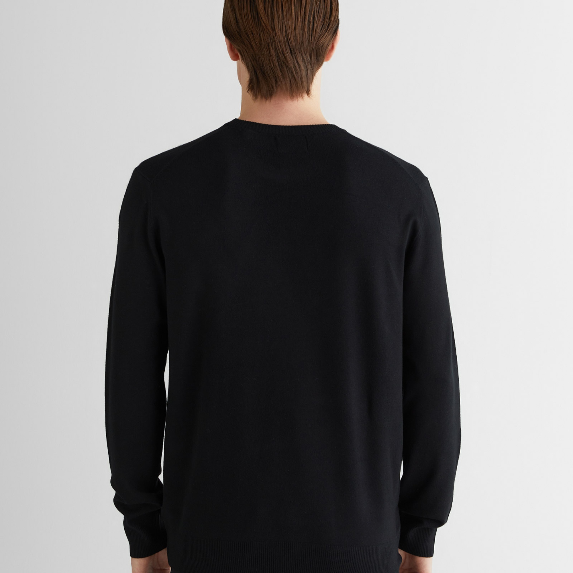 GANT Erkek Siyah Standart Fit Bisiklet Yaka Triko