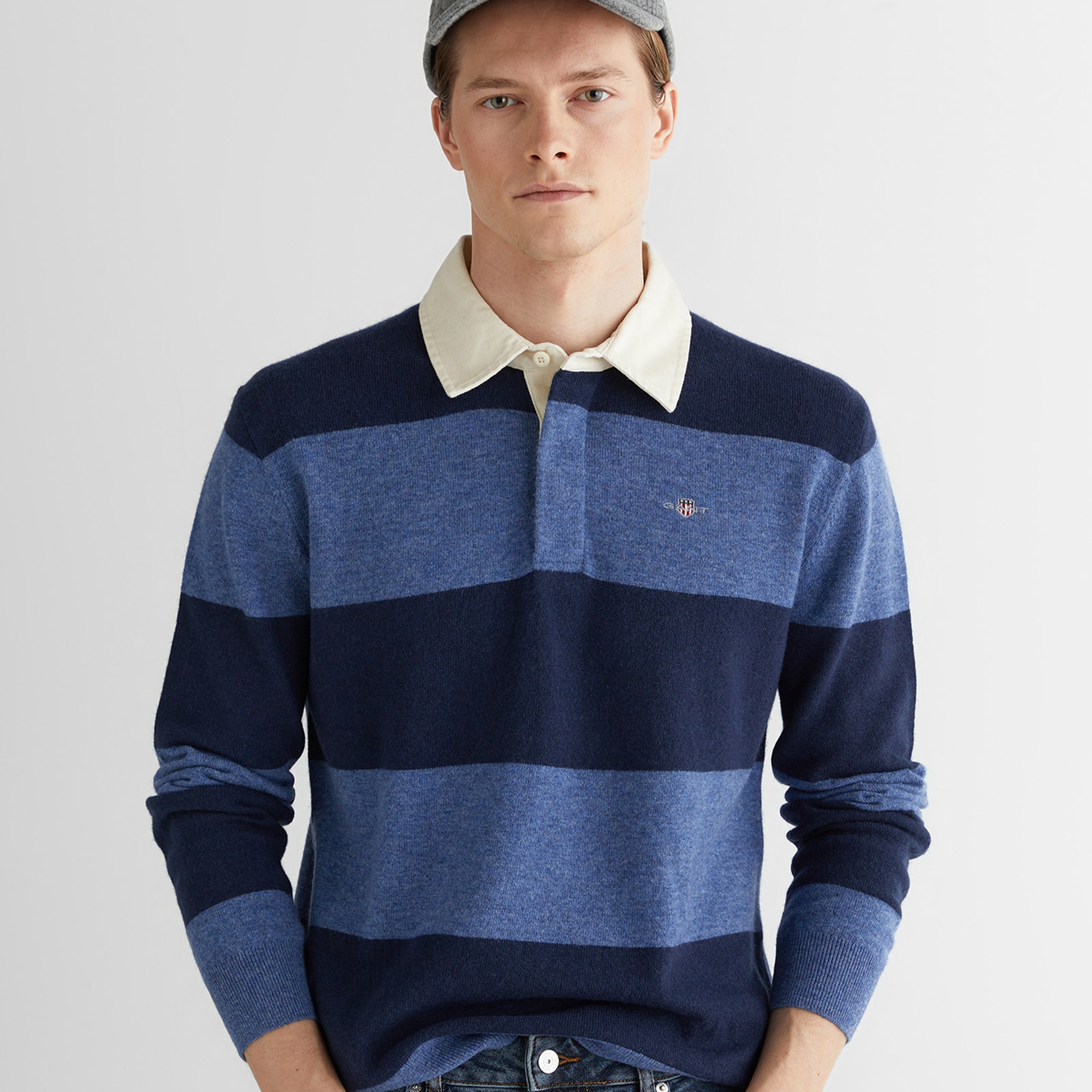 GANT Erkek Lacivert Regular Fit Polo Yaka Triko