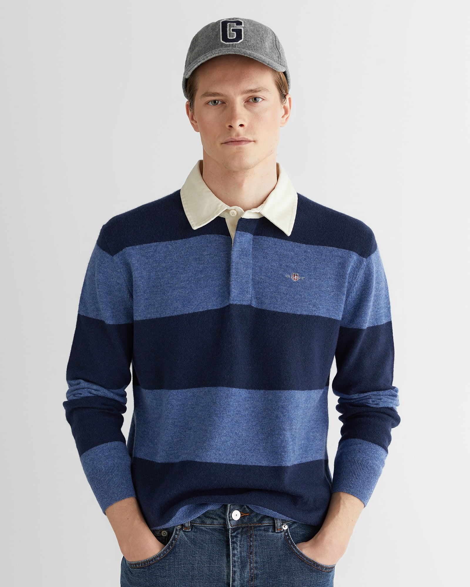  GANT Erkek Lacivert Regular Fit Polo Yaka Triko