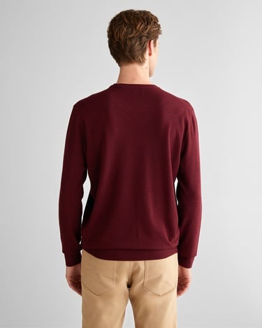  GANT Erkek Bordo Standart Fit Bisiklet Yaka Triko