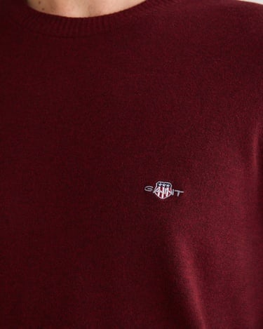  GANT Erkek Bordo Standart Fit Bisiklet Yaka Triko