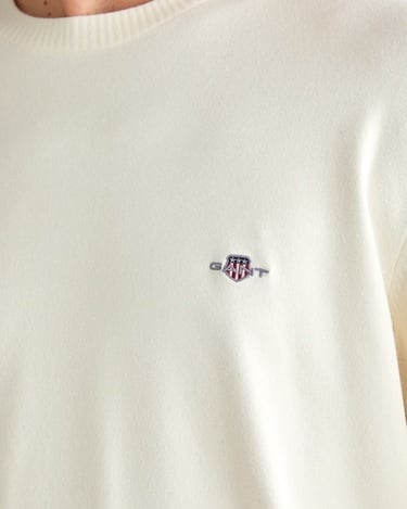  GANT Erkek Krem Standart Fit Bisiklet Yaka Triko