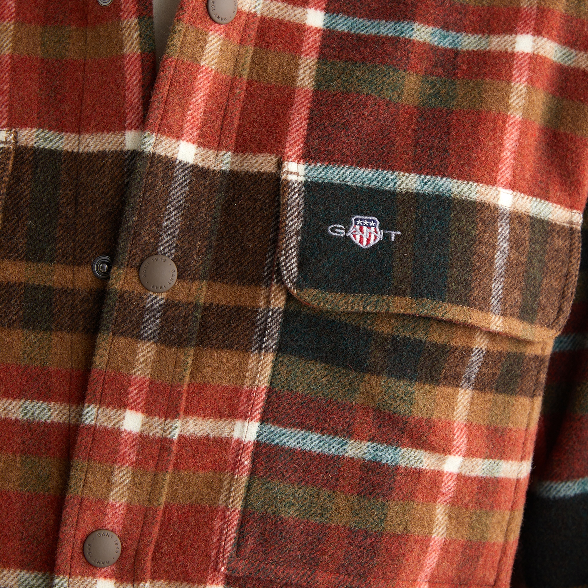 GANT Erkek Mavi Ekoseli Ceket