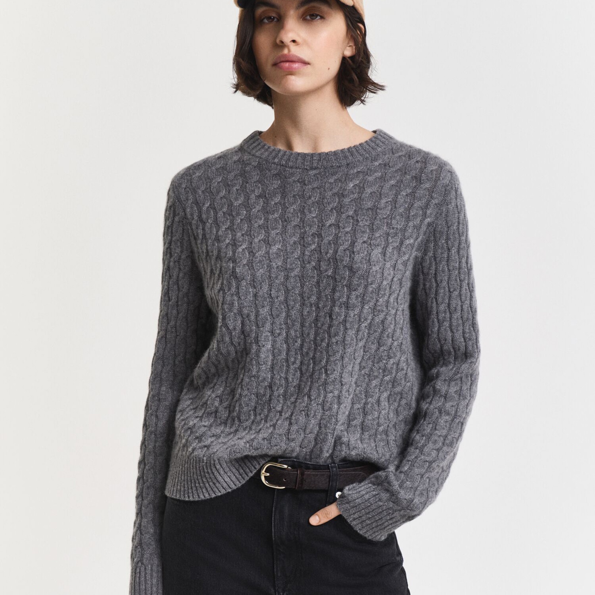 GANT Kadın Gri Regular Fit Triko