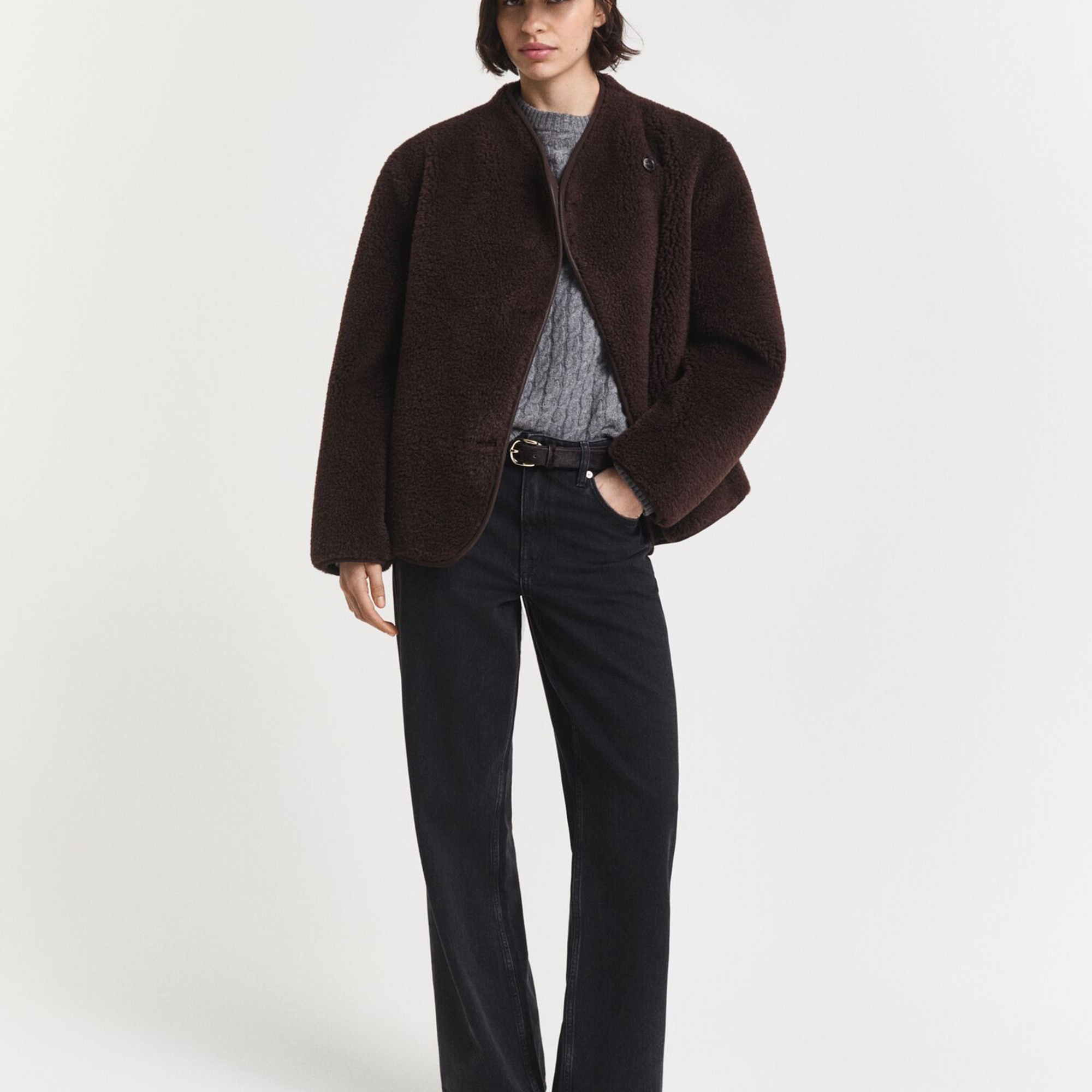 GANT Kadın Gri Regular Fit Triko