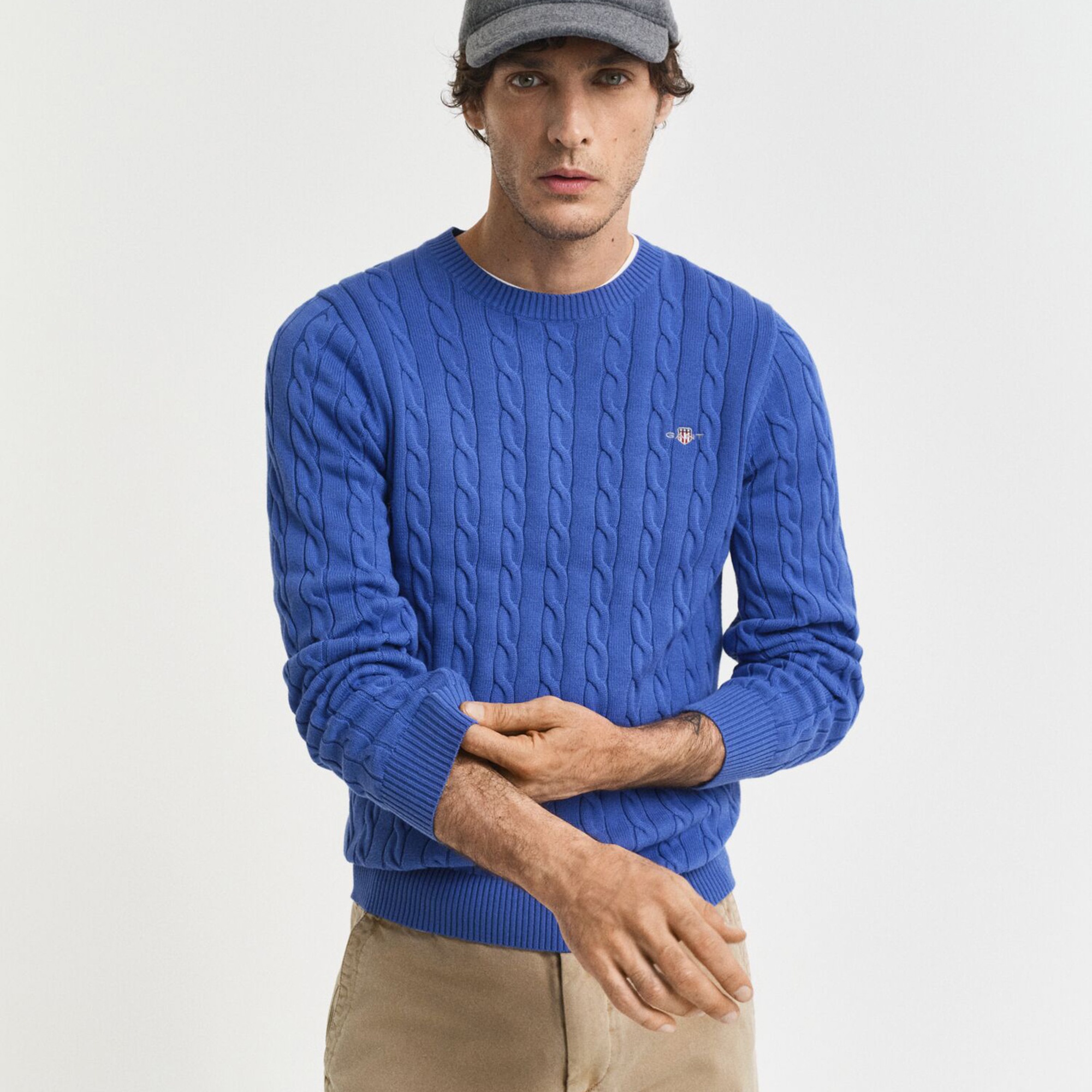 GANT Erkek Mavi Regular Fit Triko