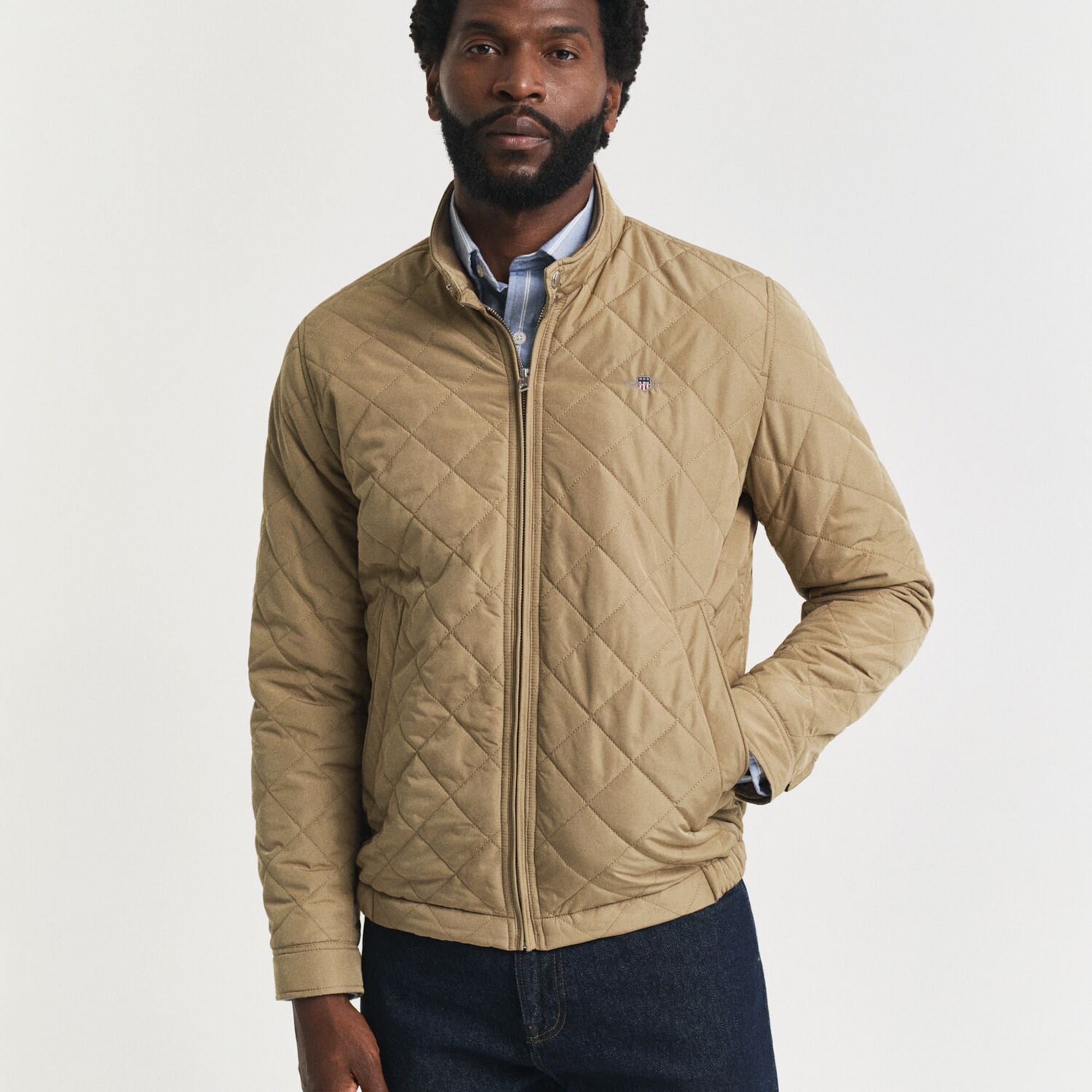 GANT Erkek Bej Regular Fit Fermuarlı Mont