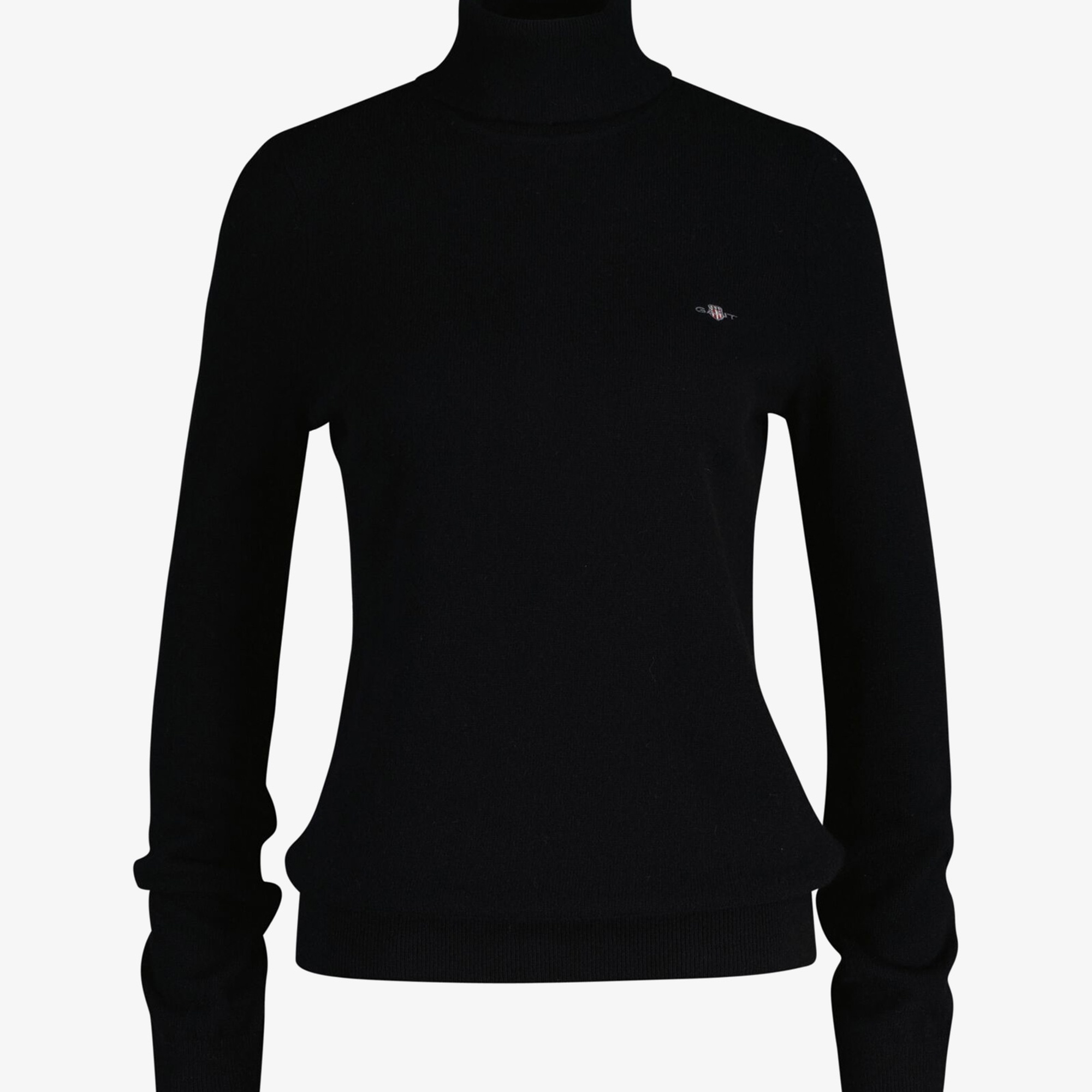 GANT Kadın Siyah Regular Fit Boğazlı Yaka Yün Kazak