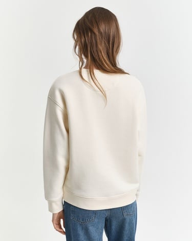  GANT Kadın Krem Relaxed Fit Bisiklet Yaka Sweatshirt