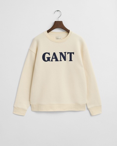  GANT Kadın Krem Relaxed Fit Bisiklet Yaka Sweatshirt