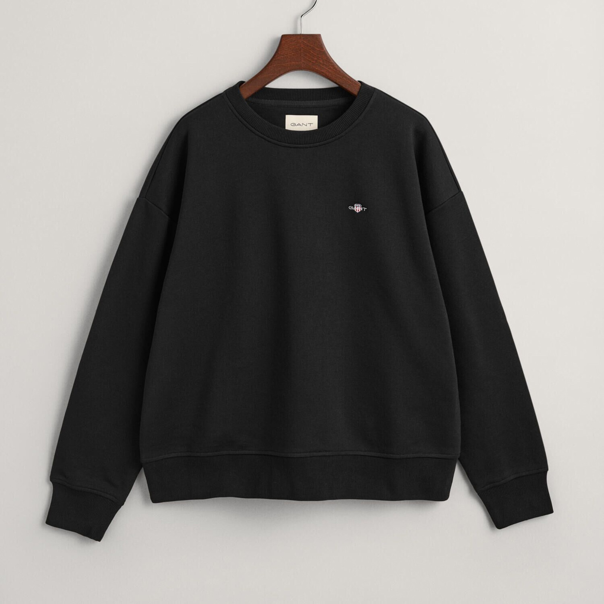 GANT Kadın Siyah Relaxed Fit Bisiklet Yaka Sweatshirt