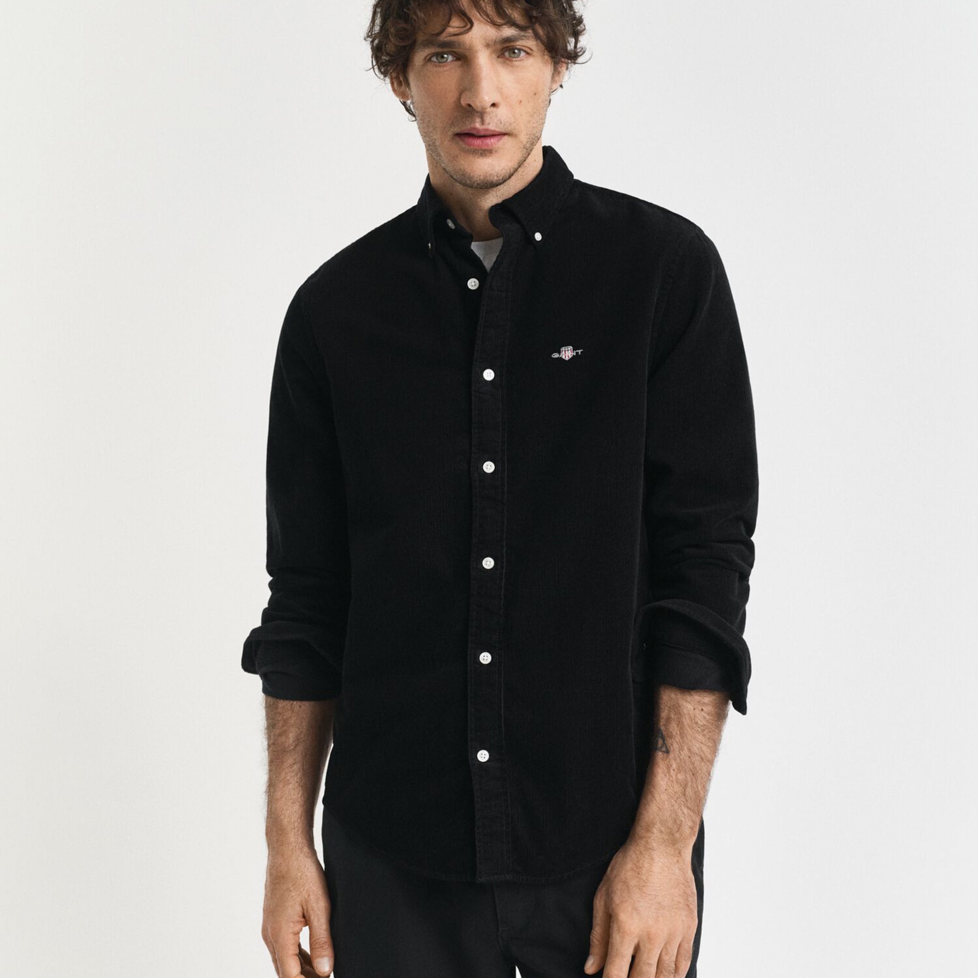 GANT Erkek Siyah Regular Fit Düğmeli Gömlek