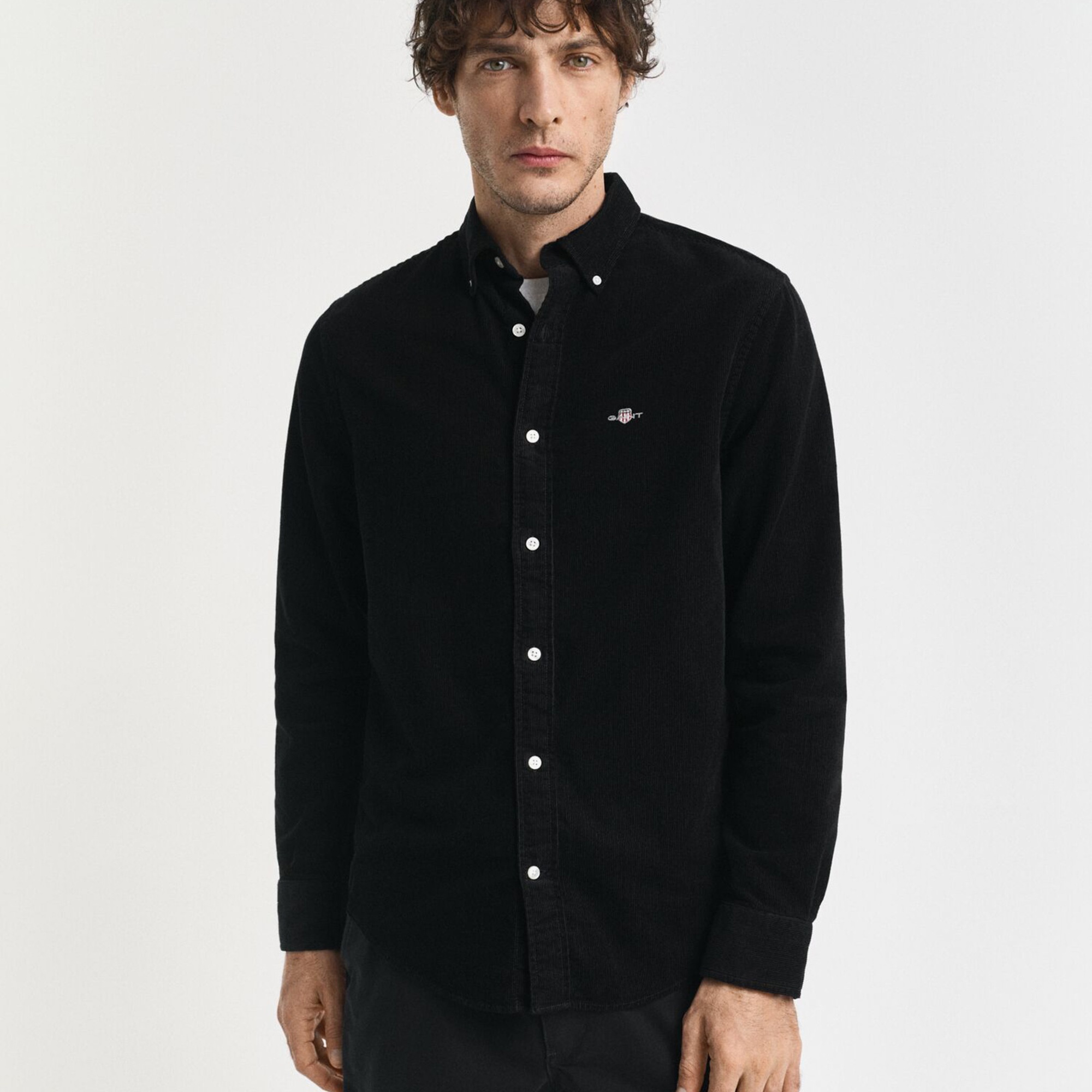 GANT Erkek Siyah Regular Fit Düğmeli Gömlek