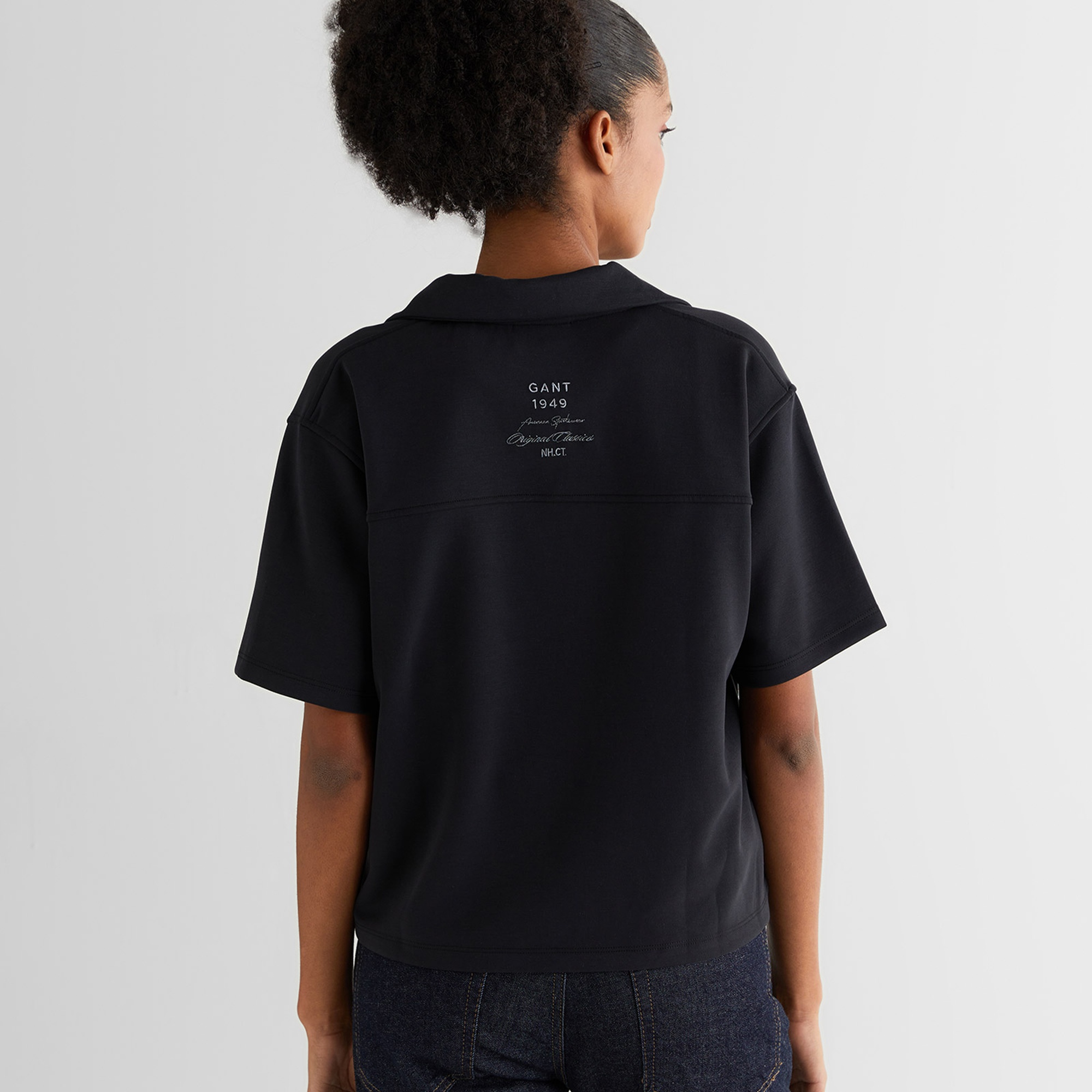 GANT Kadın Siyah Relaxed Fit Polo Yaka Polo