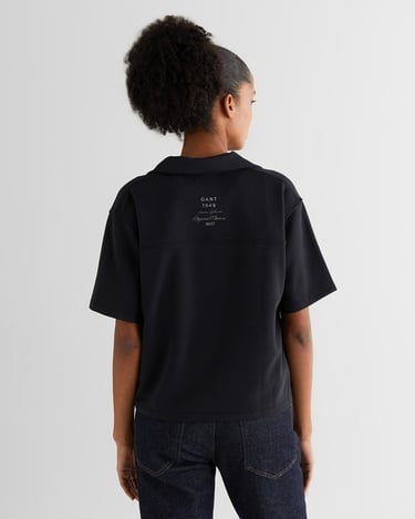  GANT Kadın Siyah Relaxed Fit Polo Yaka Polo