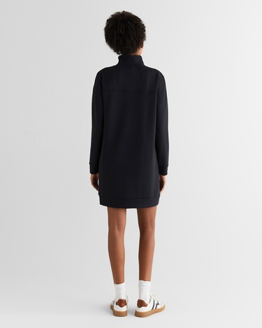  GANT Kadın Siyah Regular Fit Yarım Fermuarlı Elbise