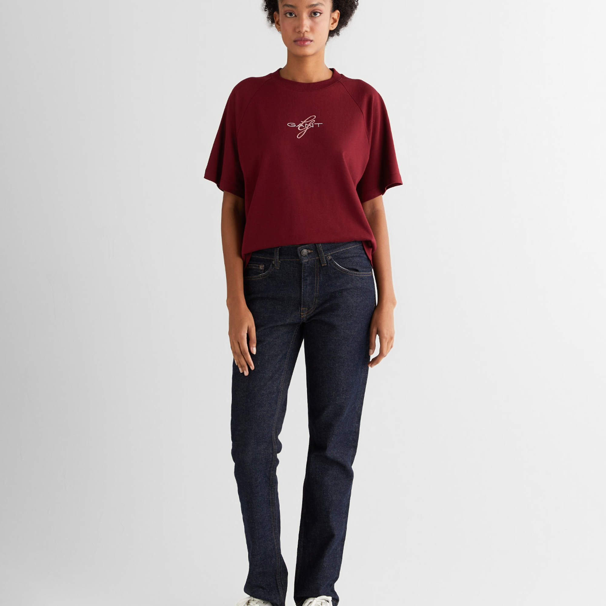 GANT Kadın Kırmızı Relaxed Fit T-Shirt