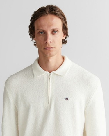  GANT Erkek Beyaz Relaxed Fit Fermuarlı Triko