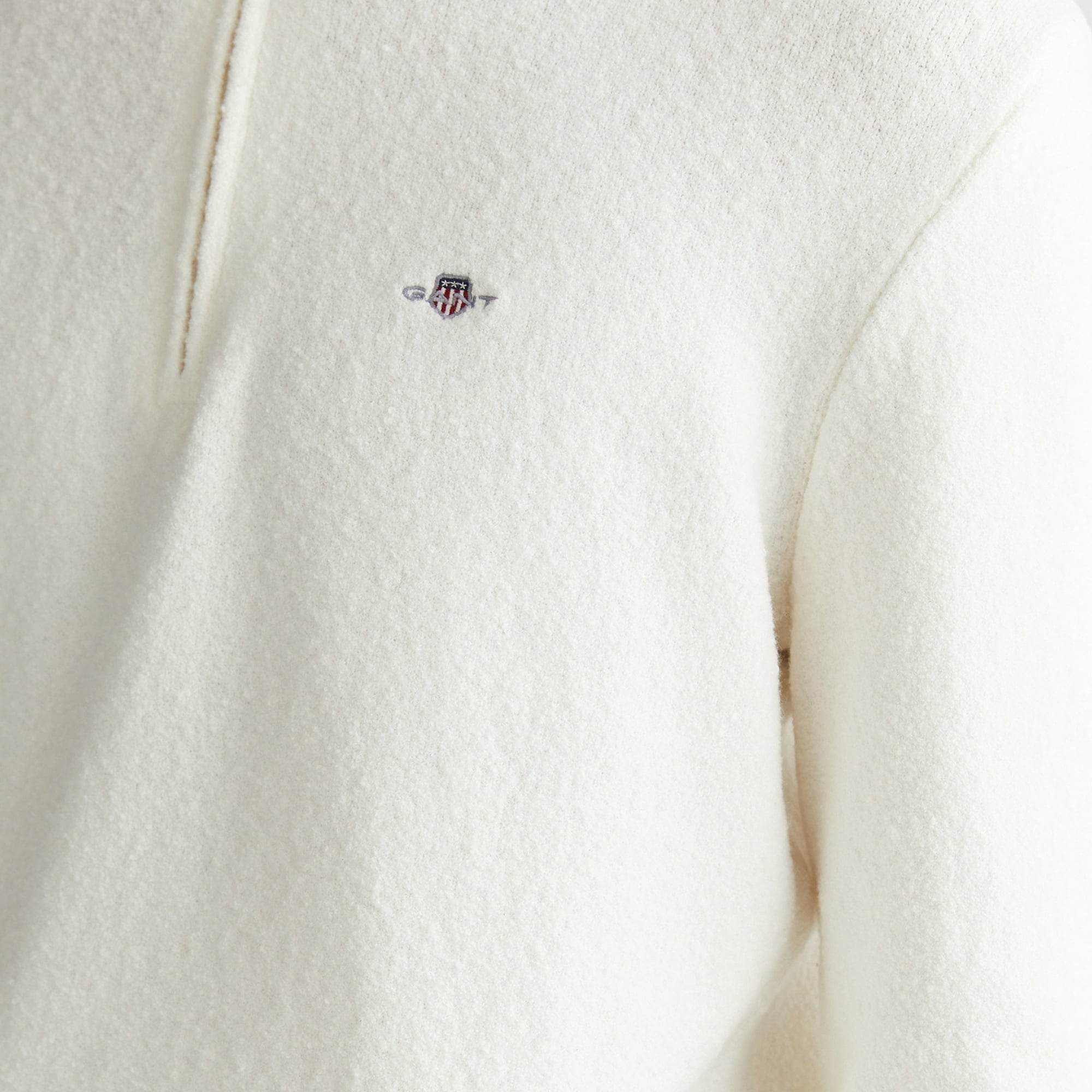 GANT Erkek Beyaz Relaxed Fit Fermuarlı Triko