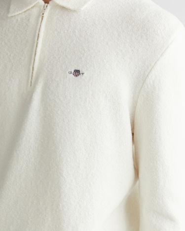  GANT Erkek Beyaz Relaxed Fit Fermuarlı Triko