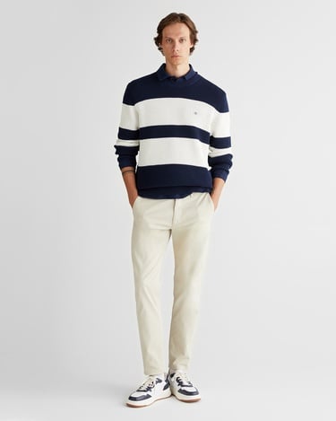  GANT Erkek Lacivert Relaxed Fit Bisiklet Yaka Triko