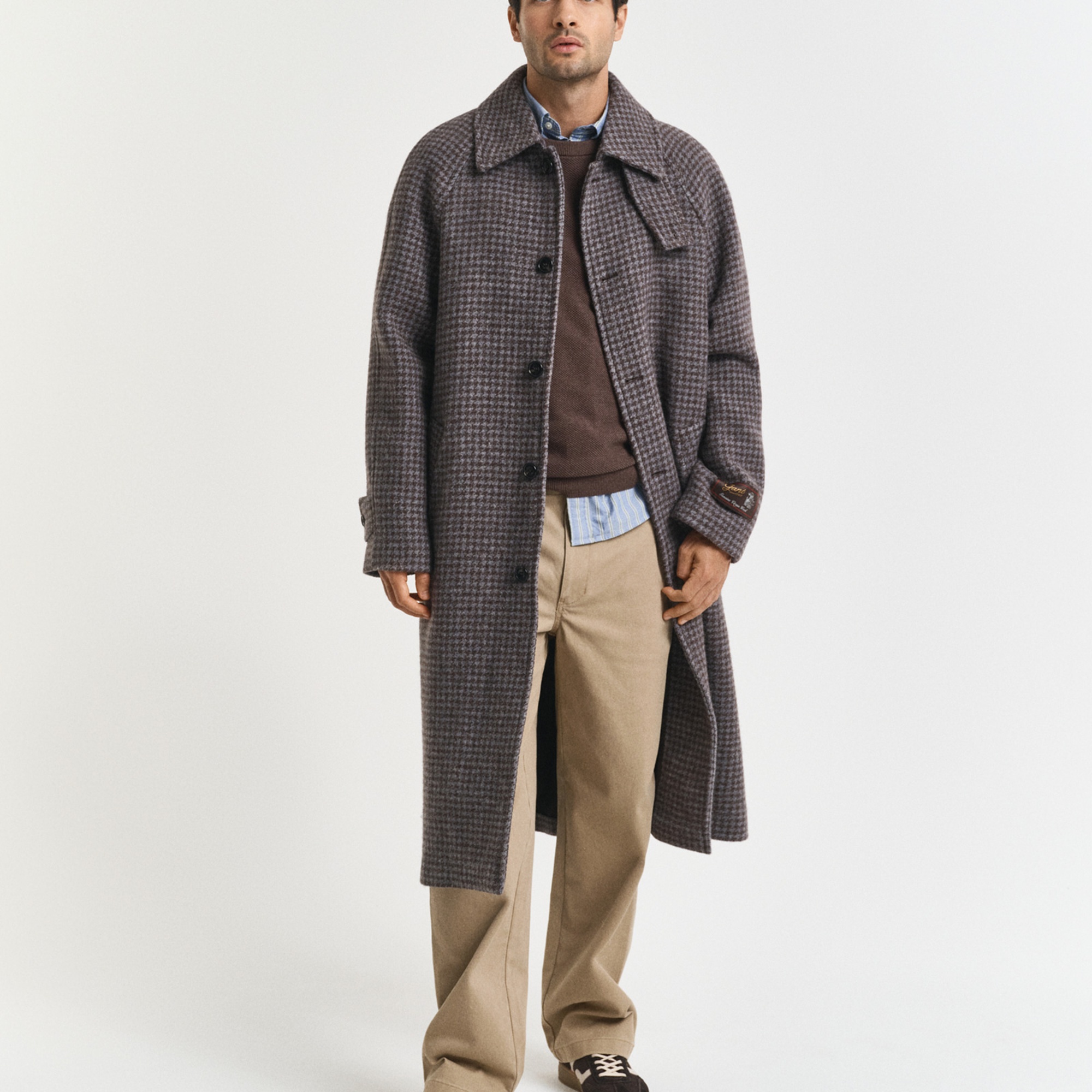 GANT Erkek Kahverengi Regular Fit Bisiklet Yaka Triko