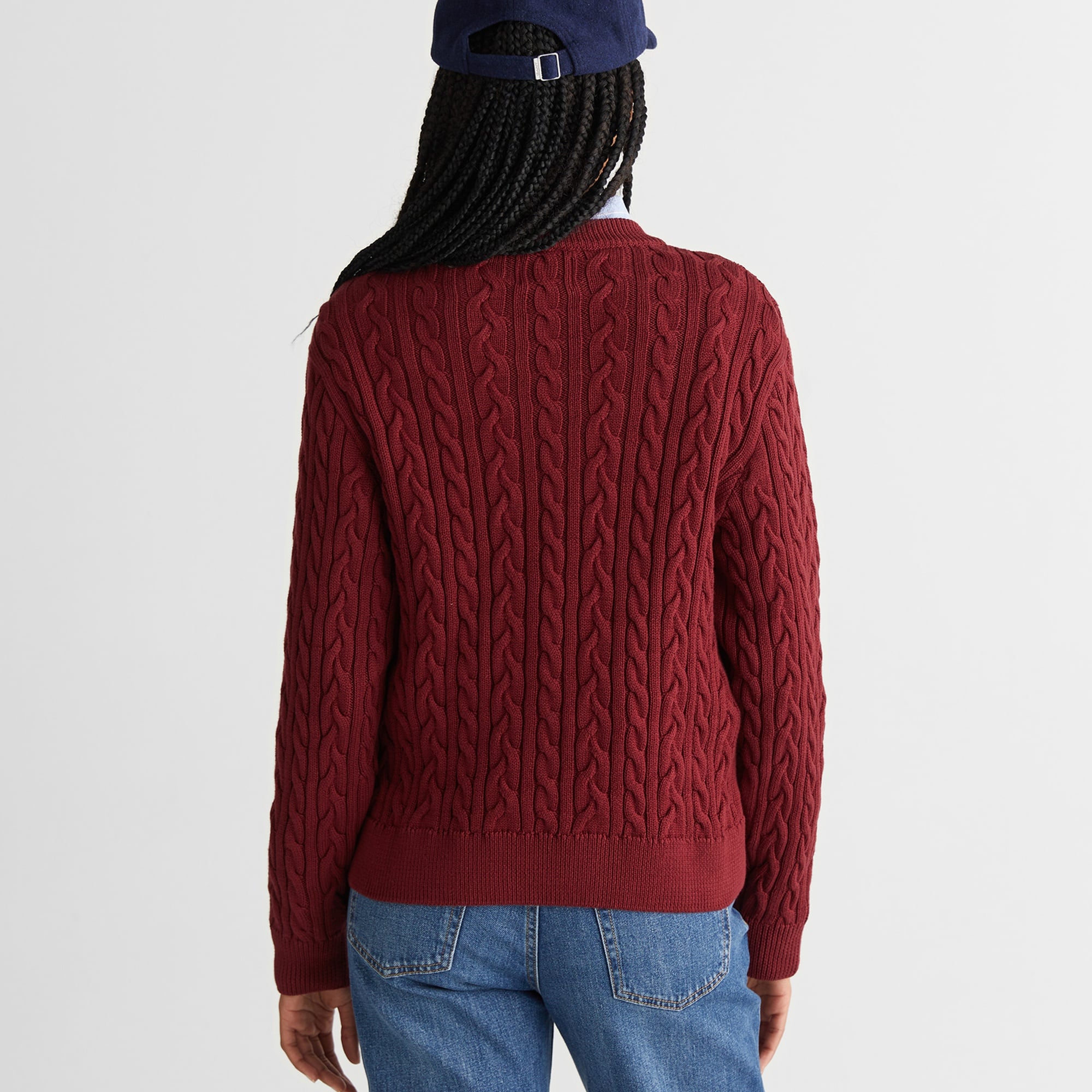 GANT Kadın Bordo Relaxed Fit Bisiklet Yaka Triko