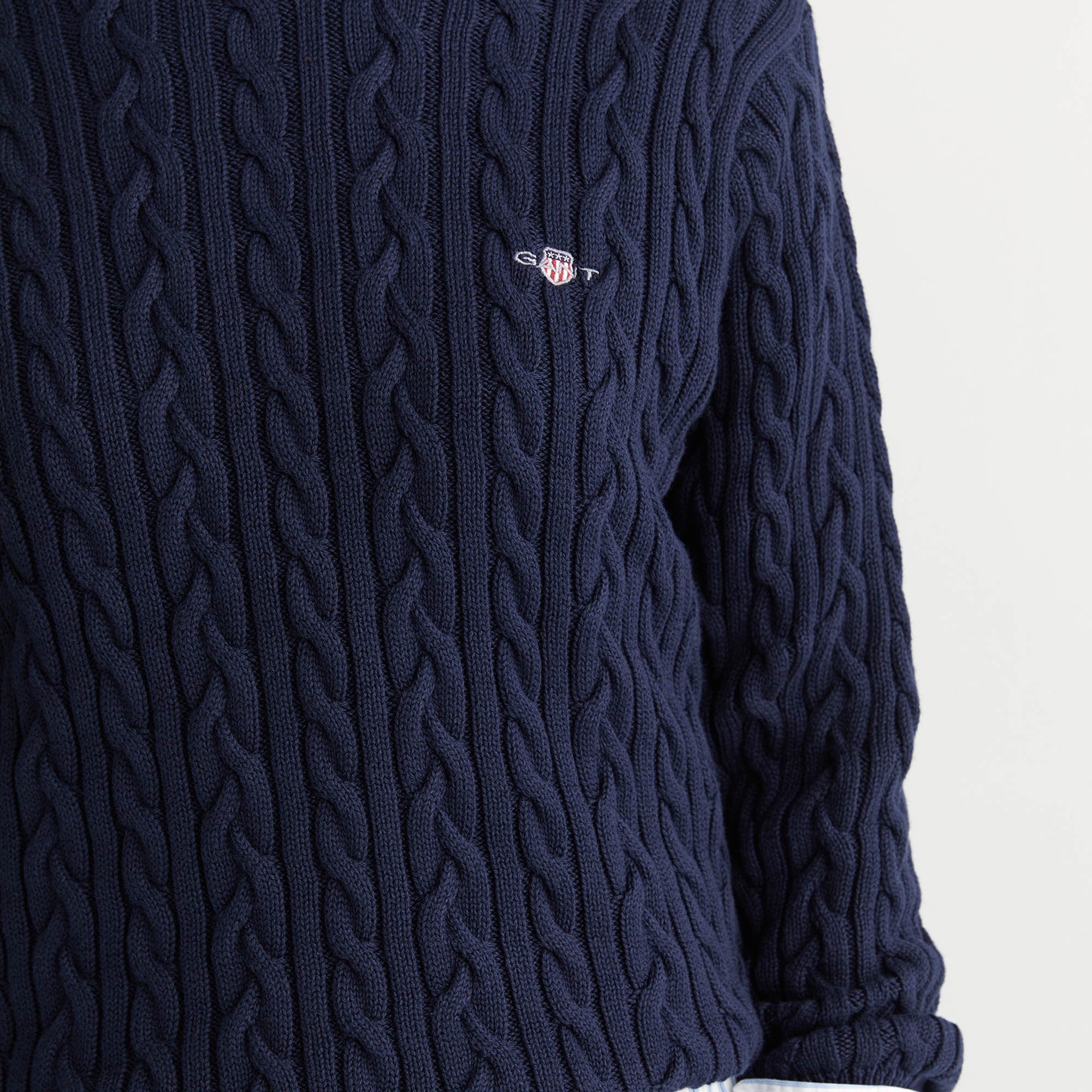 GANT Kadın Lacivert Relaxed Fit Bisiklet Yaka Triko