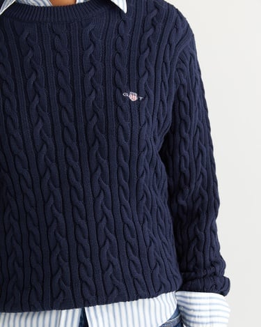  GANT Kadın Lacivert Relaxed Fit Bisiklet Yaka Triko