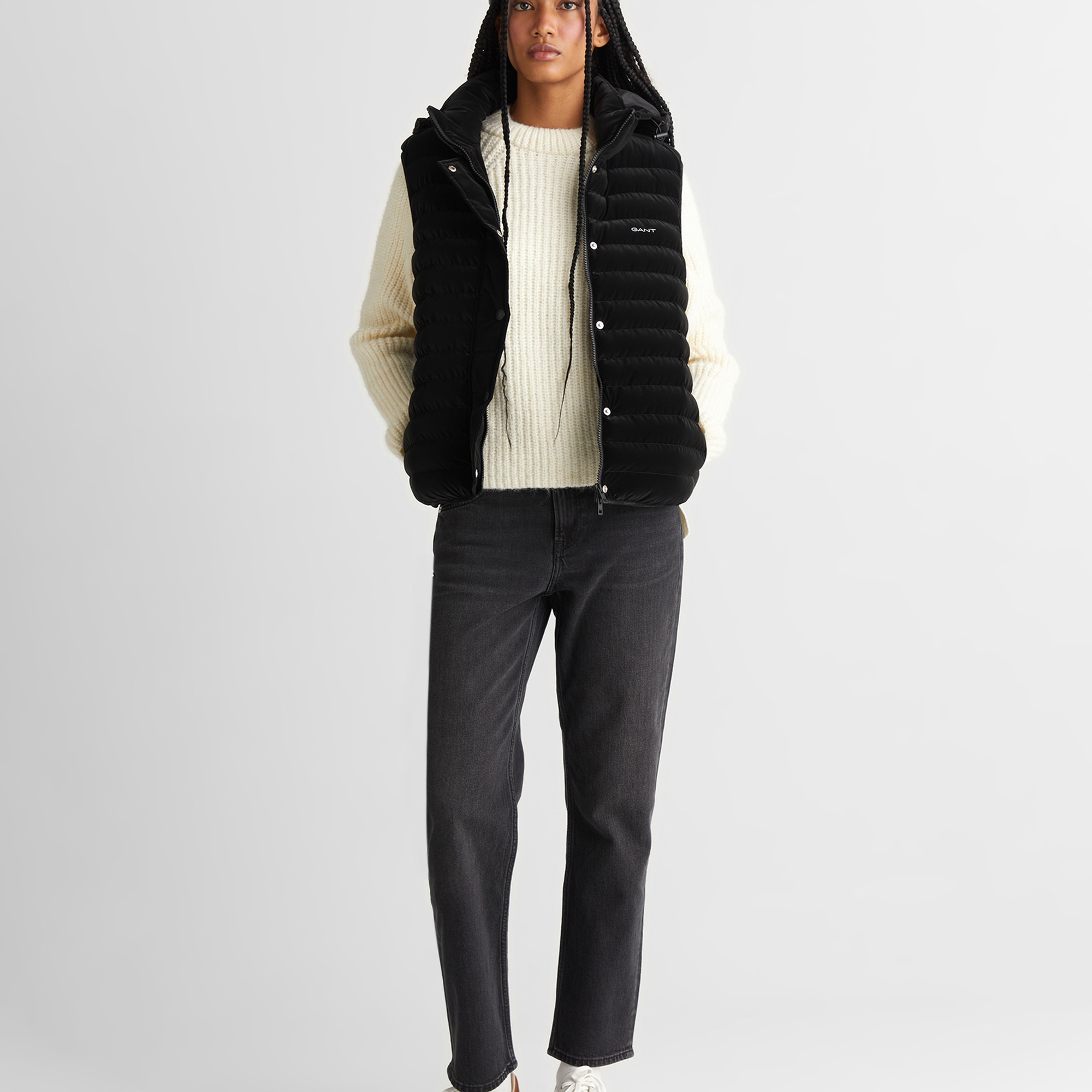 GANT Kadın Siyah Regular Fit Yelek