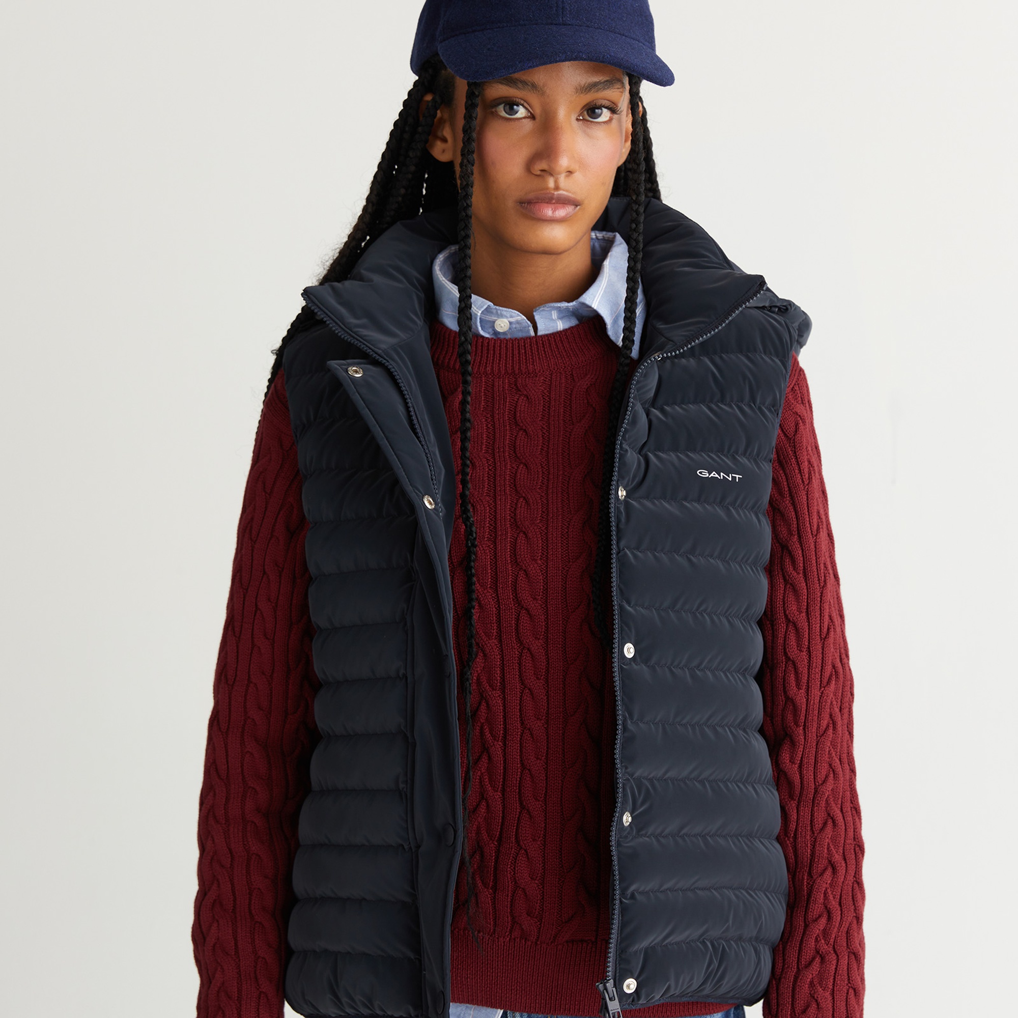 GANT Kadın Lacivert Regular Fit  Yelek