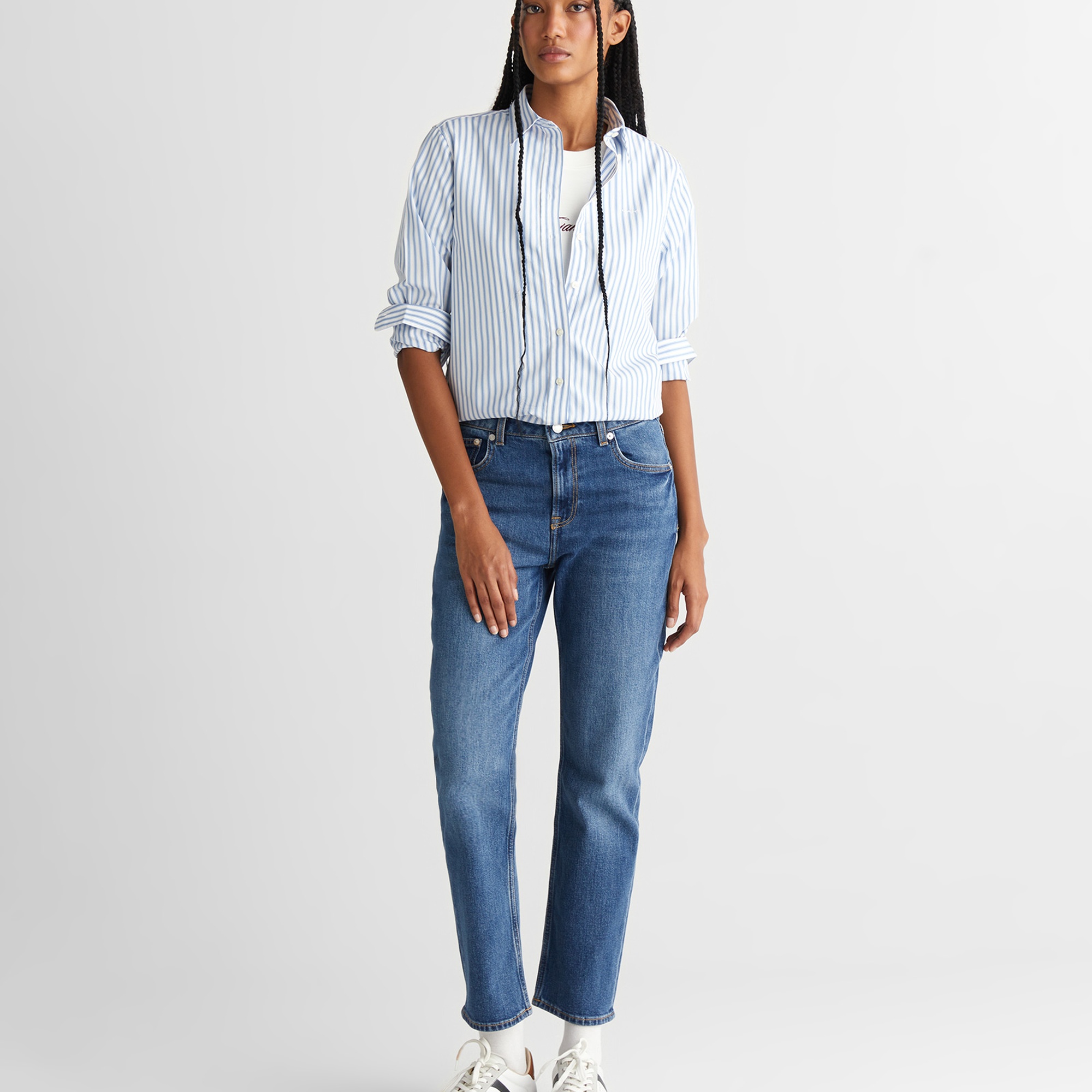 GANT Kadın Mavi Regular Fit Düğmeli Gömlek