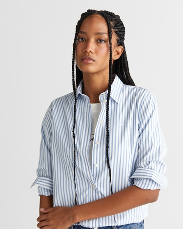  GANT Kadın Mavi Regular Fit Düğmeli Gömlek