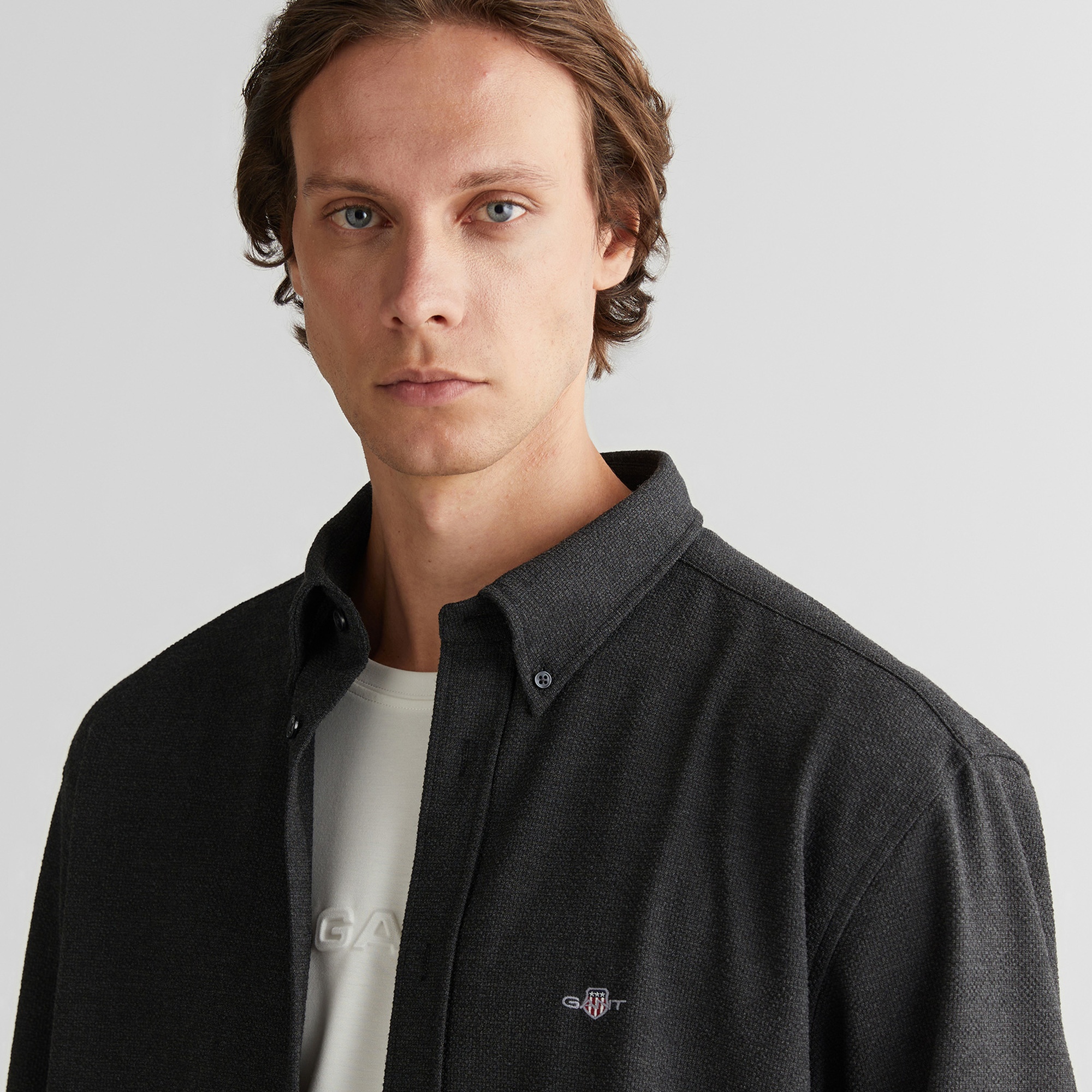 GANT Erkek Gri Relaxed Fit  Gömlek